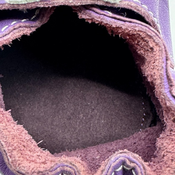 Boumy Flower Power Shoes with soft sole for Babys Infant Purple Leather size L - Picture 17 of 17